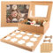 APACALI 10 Stück Cupcake Box 12er, Cupcake Transportbox, Cupcake Muffin Box mit Fenster und Einsätzen, Transportbox für Cupcakes und Muffins, Cupcake Boxen Muffin Box mit Seil und Stickern