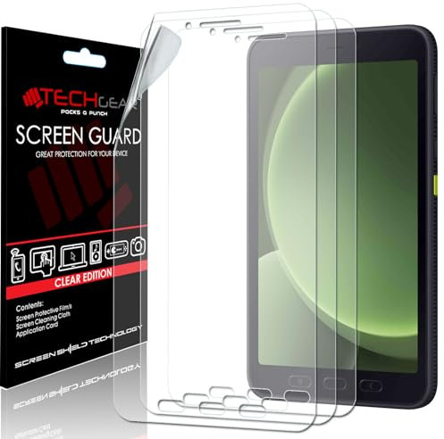 TECHGEAR 3 Pack Galaxy Tab Active 5 8.0 Screen Protectors (SM-X300 / SM-X306), Ultra CLEAR Screen Protector Guard Cover Designed for Samsung Galaxy Tab Active 5 8.0 2024
