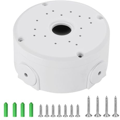 Kunststoffgehäuse Wasserdichte Abzweigdose, Abzweigdose Kit, mit Weißen Spannschlössern und Schrauben, Uberwachungskameras Zubehör, für Dome-Kamera und Solarpanel-Installation