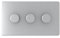 Brushed Screwless 250W 1 Gang 2 Way Dimmer Switch - Brushed Stainless Steel (3 Gang 2 Way Dimmer Switch)