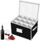 VERONLY Wine Glass Storage Box with Lid - Stemware Storage Cases with 12 Dividers for Crystal Glassware Moving, Kitchen, Camping, Party, Travelling, Caravan (Black)