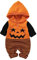 MNSWR New Born Kleidung Junge Jungen Kapuzen Halloween Outfits Langarm Kürbis Gestreifter Strampler Strickpullover Overall Winter Baby Kleidung (Orange, 6-9 Months)