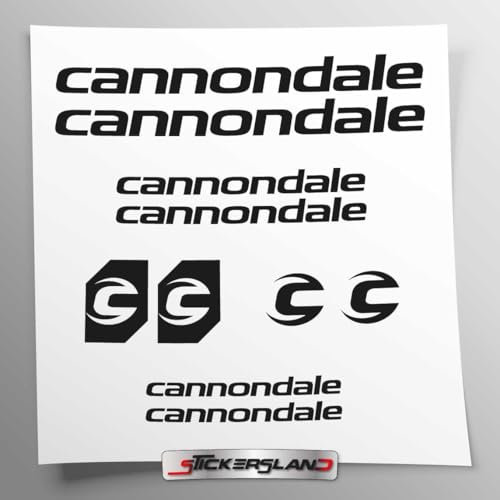 Aufkleber-Set kompatibel mit Rahmen MTB Mountainbike und Helm | Decals Aufkleber für Fahrrad Schriftzug Logos | Stickersland® – Cannondal V2 (matt)