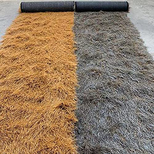 Toiture de chaume mexicaine en palmier pour décoration de bar Tiki Gris 1 x 2 m Panneaux d'herbe synthétique pour clôture et décoration de fête
