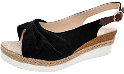 Luadnysin Chaussure Femme Ete Chic Et Confortable Sandale Chaussures Nu Pied Pieds Été Sandales Nu-Pieds Women Sandals Compensée Nue Élastique Les Tropeziennes Cuir Compensées
