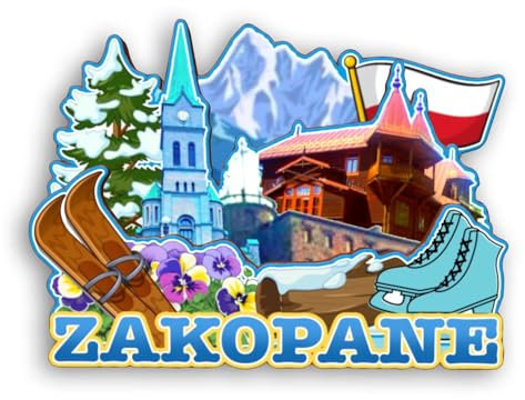 Quwsne Kühlschrankmagnet Zakopane Polen Kühlschrankmagnet Stadt Reise Souvenirs Touristengeschenke 3D klassische Sehenswürdigkeiten handgefertigt Handwerk Heimdekoration -2124