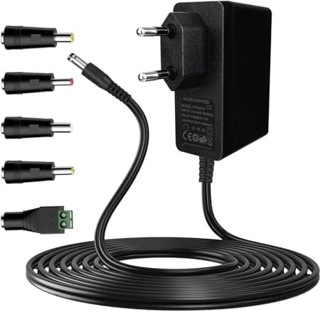 Gonew21 AC Adapter 24V 1A - 24V Netzteil 1A 24W, 2 Meter langes Kabel, Transformator 5 Steckernetzteil DC, 100-240V 50-60HZ, Universal Netzteil, AC/DC Adapter, LED Streifen, Router, Mehr 24V-Geräte