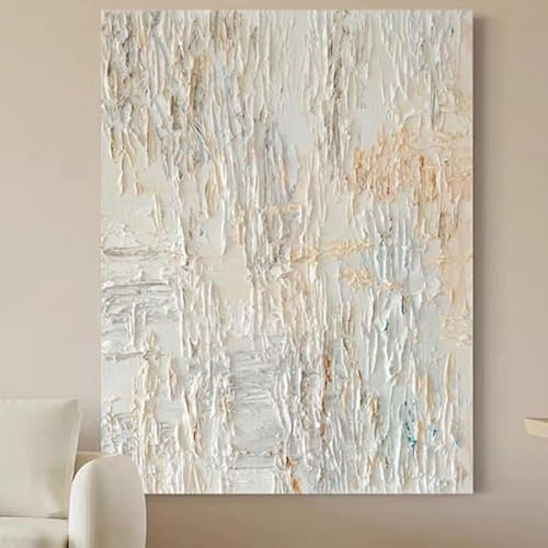 Genérico Cuadros Salon, Decoración De Pared De Arte Abstracto 100% Pintada A Mano, Pintura Al Óleo Ondulada Sobre Lienzo, Obra De Arte Con Textura Original Sin Marco, Estética Familiar, Pared De