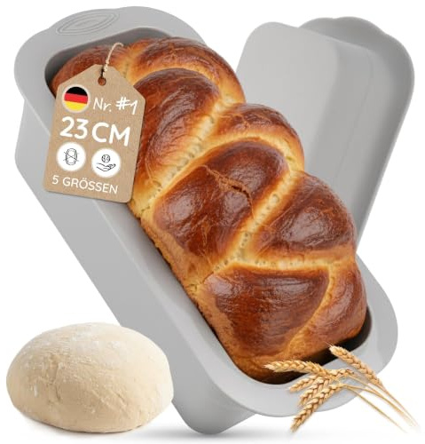 Backefix Silikon-Brotbackform 23cm – Rechteckige Kastenform 1400ml für Brot & Kuchen, extra stabile Wandstärke gegen Ausbeulen, antihaftend, flexibel, PFAS- & BPA-frei