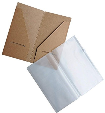 Wanderings Reißverschlussetui Und Kraftkartenhalter – 8,25 x 4,25 Zoll (21 x 11 cm) - 2er-Pack Zubehör Für Nachfüllbare Reisetagebücher – Standardgröße