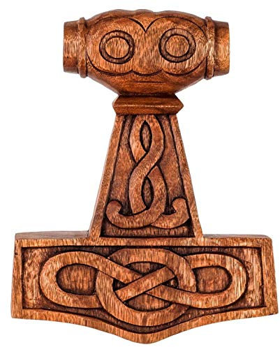 Windalf Wanddeko THORHAWK 25 cm Wikinger Thorshammer Handarbeit Holz