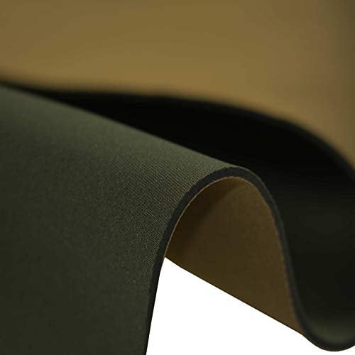 0,5m Neopren Stoff Doubleface 3mm Stretch 130cm breit Meterware in vielen tollen Farben!, Farbe:graubeige-dunkeloliv