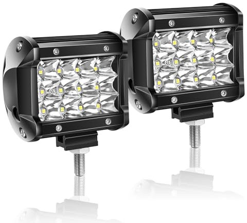 Willpower 2pc LED Scheinwerfer 4‘’ 10cm 36W LED Arbeitsscheinwerfer 12V 24V Zusatzscheinwerfer Auto Flutlicht Rückfahrscheinwerfer Led Wasserdicht für Offroad Traktor SUV UTV ATV
