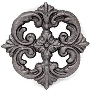 UHRIG Rosetta decorativa in ferro battuto, ornamento in acciaio fuso, ornamento ferro-arte