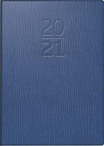 Brunnen 1071367061 Taschenkalender Modell 713, 2 Seiten = 1 Woche, 7,2 x 10,2 cm, Kunstleder-Einband Kayak blau, Kalendarium 2021