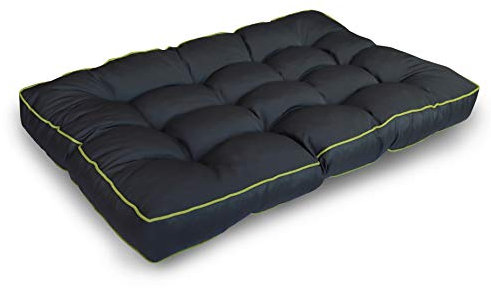 LILENO HOME Palettenkissen Set Anthrazit u. Grün - Sitzkissen 120x80x20 cm - Polster für Europaletten - Palettenkissen Outdoor als Sitzkissen für Palettenmöbel