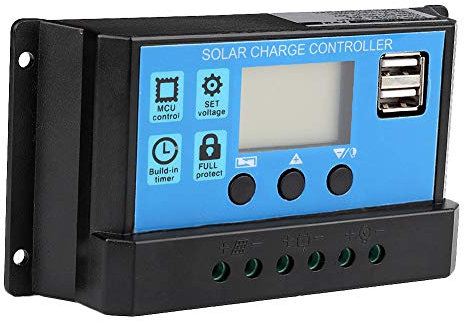 Gorgeri 60A/50A/40A/30A/20A/10A 12V 24V Controlador de carga solar automático Controlador PWM(50A)regulador placa solar 12v