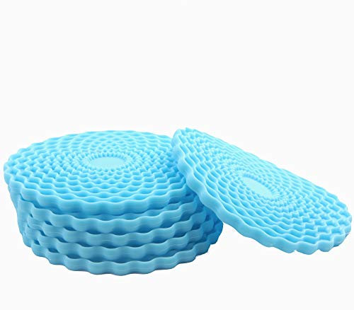 Blue Drinks Coasters Set of 6 by Stone & Thyme. Non Slip, Heatproof & Easy to Clean. Colourful Decorative Home Accessories That Protect All Surfaces.