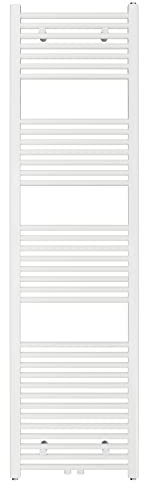 Aquabad Badheizkörper Virgo | Grösse: 50 x 180 cm | Heizleistung 608 Watt | Farbe: Weiß | Mittelanschluss 50mm | Handtuchhalter, Handtuchwärmer