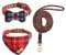 HACRAHO Fliege Hundehalsband mit Leine Set, 3 PCS verstellbare Welpenhalsbänder Bandana mit Bell Plaid Red Bandana Hundehalsband für kleine Hunde, Welpen und Katzen im Freien
