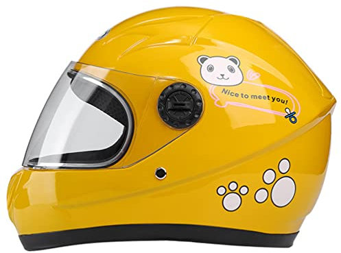 Children's Full-Face Motorbike Helmet Safety Crash Helmet for Kids Motorcycle Riding - Girls Boys Yellow