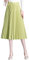 Camilife Damen Mädchen Plisseerock Midirock Damenrock in Mittlere Länge Silberfaser-Stricktuch Faltenrock Elastischer Bund für Frühling Herbst Rocklänge 75cm - Einfarbig Gelbgrün