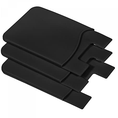 sourcing map 3 Stück Handy Kartenhalter Smartphone Rück Kartenhülle Silikon mit Selbstklebender Rückseite für Kreditkarten Kopfhörer Schwarz