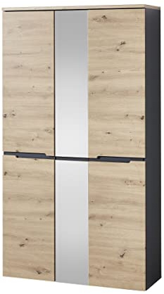 möbelando Garderobenschrank Standschrank Kleiderschrank Flurschrank Garderobe Meagan II