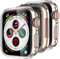 Delidigi Transparente Funda Protector Compatible con Apple Watch Serie 6 / Series 5 / Serie 4 / SE 44mm Ultra Delgada TPU Funda, Protección Completa Carcasa (3 Pack, 44mm)