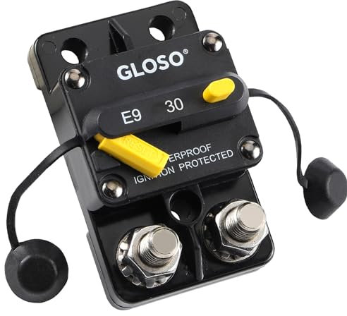 Gloso Disjoncteur Réinitialisation manuelle étanche Interrupteurs bateau voiture 30 AMP E9C