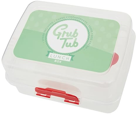 Premier Housewares Organized 3 Compartments Lunch Box | Convenient Lunch Box With Compartments For Kitchen | Clear Multi Compartment Lunch Box For Kids School | Verstaile Lunch Box