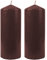 Bestgoodies Wachskerzen (2er Pack) Braun Stumpenkerzen Ø6cm x 13,5cm - Kerze in vielen Farben, Lange Brenndauer - Hergestellt in EU - Kerzen Blockkerzen