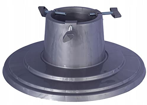 SPARKLE PLANTS Christmas Tree Stand – Modern Round Tree Base with Water Reservoir – Heavy Duty Adjustable Stand for Real & Artificial Xmas Trees – Holiday Home Decor (Silver)