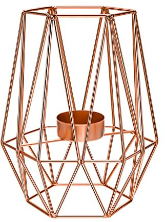 Candle Holders Metal Candleholder Geometric Candlesticks Home Decor Candle Stand for Formal Events Wedding Church Table Centerpiece Decoration Rose gold L