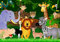 wandmotiv24 Fototapete Kinderzimmer, Dschungel, Tiere, 200 x 140cm - selbstklebende Strukturtapete, Wanddeko, Wandbild, Wandtapete, Löwe, Elefant, Dschungeltiere M0002