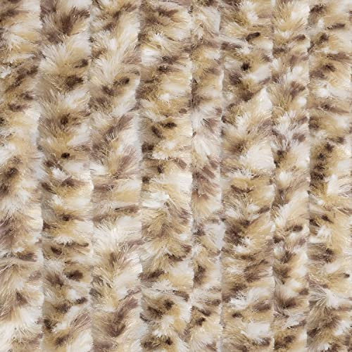 Moritz Rideau de porte en chenille - 90 x 220 cm - Marron gris chiné - Rideau de porte - Moustiquaire pour camping et caravane