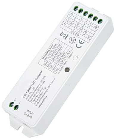 ZPSHYD WiFi LED Controller, LED Strip Controller Milight 5 in 1 LED Controller for Single Color CCT RGB RGBW RGBCCT Strip Light