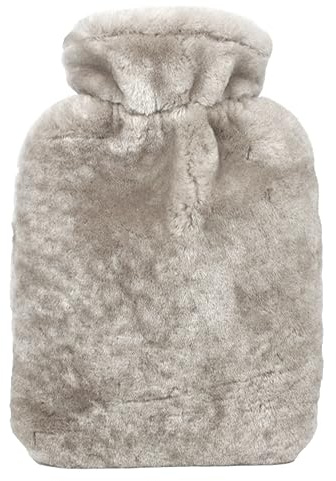 Luxury Sheepskin Hot Water Bottle Covers with PVC Bottle (Grey)