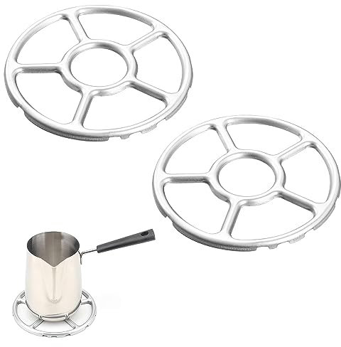 Pack of 2 Gas Stove Burner Stand Gas Hob Ring Iron Gas Stove Top Gas Stove Attachment Wok Ring Gas Stove Stand for Gas Stove Pot Holder for Cooker for Coffee on Gas Hob Latte Coffee Maker