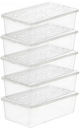 Plast Team Basic Schuhbox Transparent 5x Frauenschuhkarton Schuhkarton Schuhbehälter Aufbewahrungsbehälter