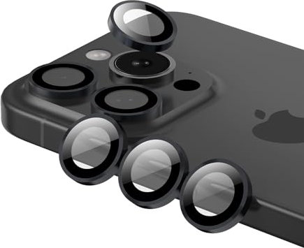 Phoneaura [[6 STÜCK]] Kameraschutzglas für iPhone 15 Pro und iPhone 15 Pro MAX Kameraschutz, 15 Pro Kameraglas, Linsenschutz 15, mit Schutzfolie