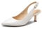 DREAM PAIRS Women's Kitten Heel Slingback Pointed Closed Toe Low Stiletto Heels Dress Bridal Elegant Wedding Pumps Shoes,Size 7.5,White-Pu,SDPU2444W