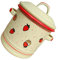 VINTORKY Olla Esmaltada Con Forma De Fresa De 12 Cm Recipiente Para Almacenar Manteca Y Tarro Sellado Para Sopa Salsa Tetera