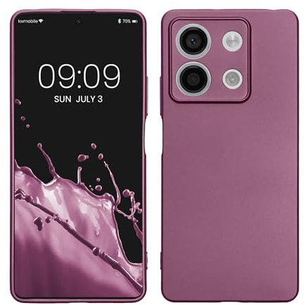 kwmobile Case kompatibel mit Xiaomi Redmi Note 13 5G Hülle - Schutzhülle aus Silikon metallisch schimmernd - Handyhülle Metallic Lavendel