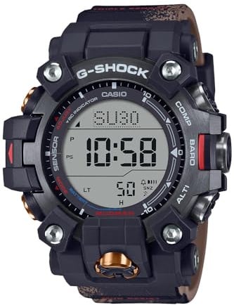 Casio Wristwatch GW-9500TLC-1JR, MUDMAN Radio Solar, Biomass Plastic, Sand Color, Black