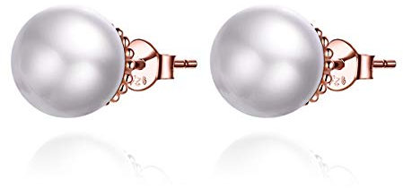 Schmuck,925 Sterling Silber weiße Muschel Perle Ohrstecker für Frauen Ohrstecker 925 antiallergischer weiblicher Schmuck