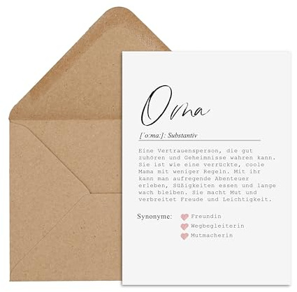 Nastami Postkarte DEFINITION inkl. Briefumschlag (Oma)
