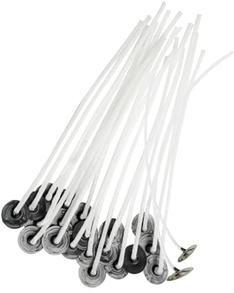 Senda 25 Stück Kerzendochte, vorgewachst, lange Dochte für die Kerzenherstellung (15 cm)