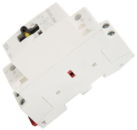Contacteur Jour Nuit 2P 25A 220V 50Hz Din Rail Contacteur Ca Domestique avec Interrupteur de Commande Manuelle Contacteur Jour Nuit Chauffe Eau Ac Contactor (2NO)