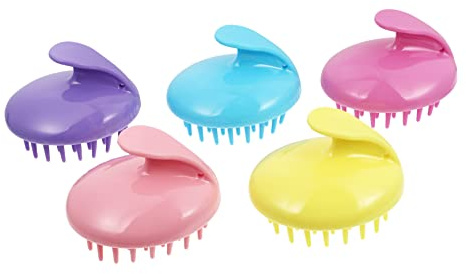 Kopfhautpflegebürste 5 Stück Silikon für Shampoo und Dusche | Kopfhautmassagegeräte, Kreativ Gestaltet, Leicht und Reisefreundlich, für Saubere Kopfhaut Zufällige Farbe